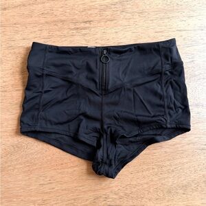 Women’s | Athleta Swim Shorts Zip Front Athletic Swim Bottom, Black | Size M